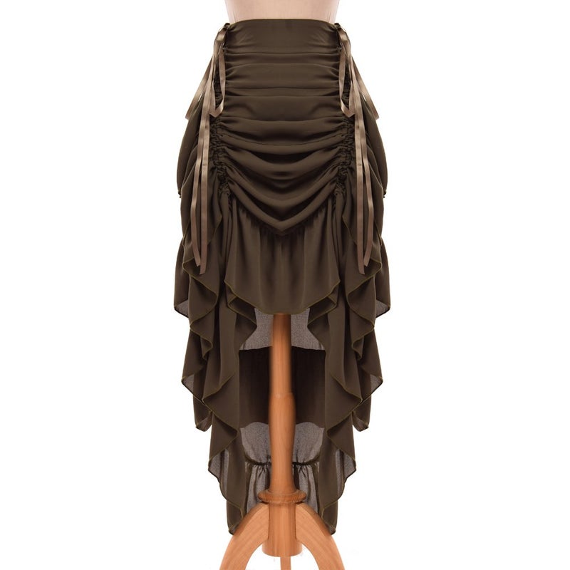 GRACEART Women's Victorian Steampunk Skirt - (Army Green) Large - Image 2